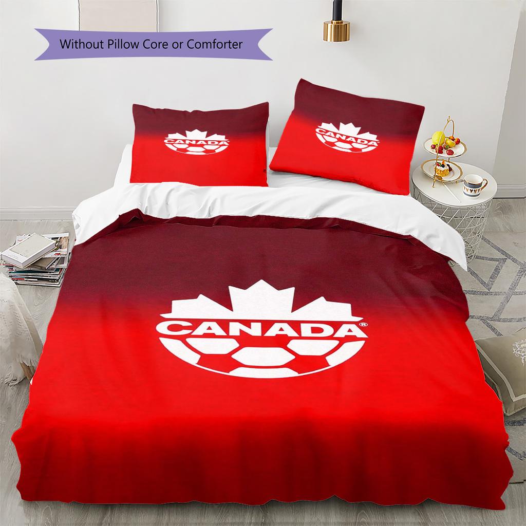 CANADA FC Pattern Bedding Set Quilt Cover Pillowcase Home Decor Gift (1 * duvet cover + 2 * pillowcase, without core)