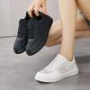 Женские белые кроссовки на шнуровке, осенние, на толстой подошве, повседневные, на плоской подошве, с противоскользящей подошвой, для ходьбы на открытом воздухе, для занятий спортом, для сноуборда, Sapatos Femininos