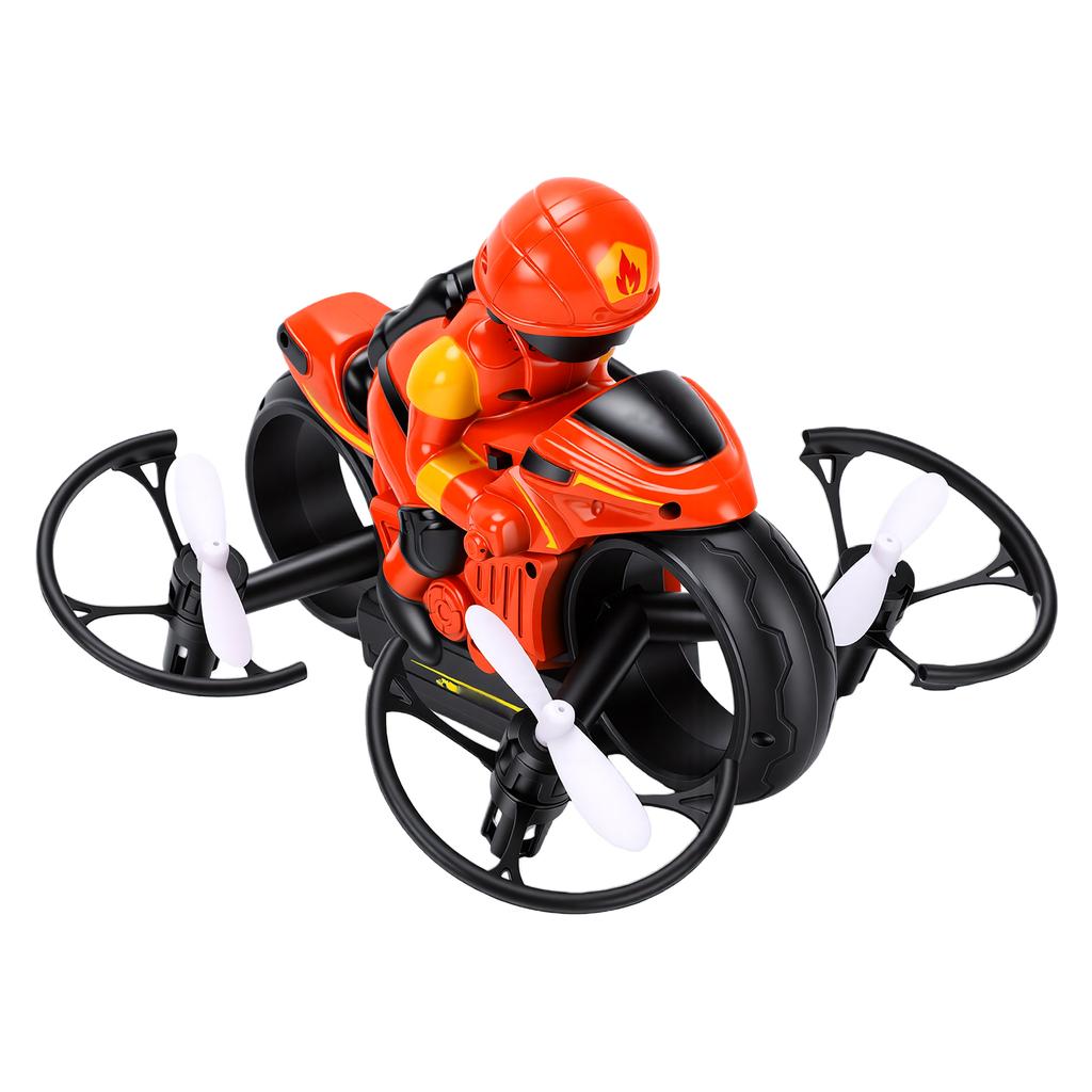 2.4G RC Летающий Мотоцикл, Двойной Режим Земля и Воздух, Безголовое Дистанционное Управление Мотоциклом со Светодиодными Огнями, Переворот на 360 градусов,