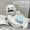 Cute Self Draining Soap Holder Drainable Bathroom Decor Organizer Sea Lion Soap Dish  Countertop
