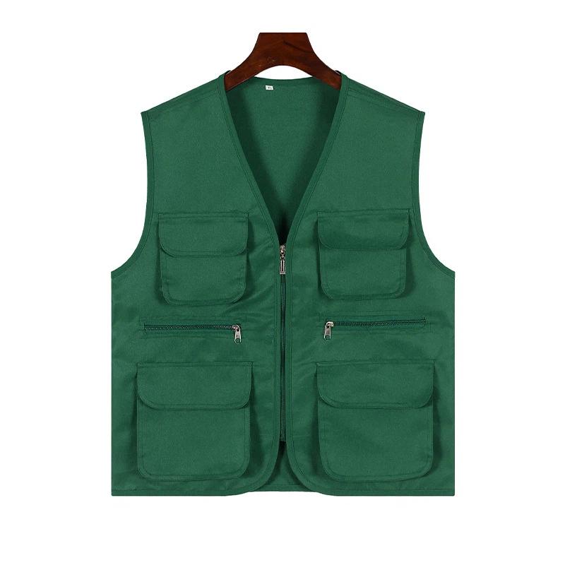 Billiards Hall Multi Pocket Vest Custom Logo Table Tennis Club Waiter Work Clothes Vest Men Women Sleeveless Photography Jacket