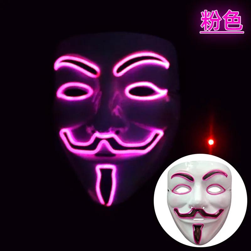 Practical Classic Led Hacker Mask V Vendetta M ask Adults Luminous Led Light Up Mas k For Party Costume Accessories Props Hallow