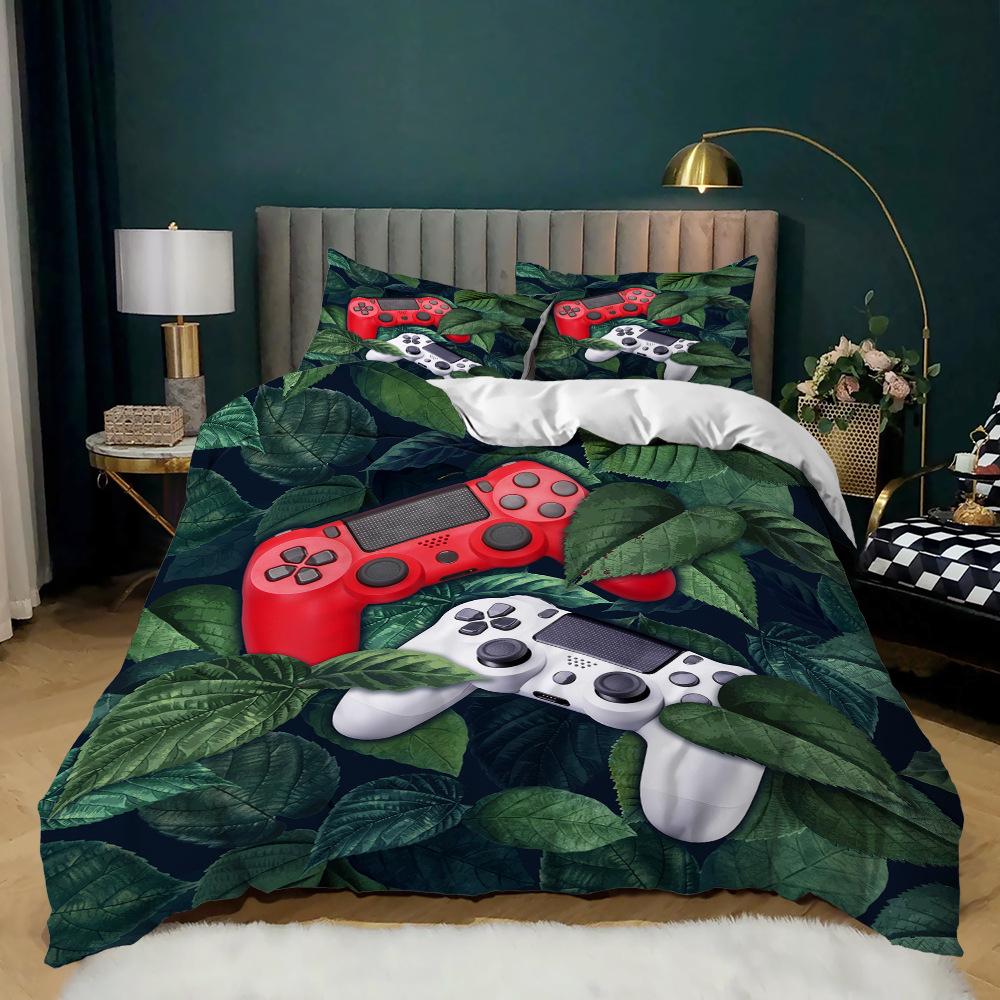 Gamepad Kit 3D Digital Printing Quilt Cover E-Sports Boy Bedding Three-Piece Set
