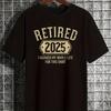 Retired 2025 Slogan Graphic T-Shirt,Soft Breathable & Fade-Resistant, Classic Fit for Daily Casual Wear