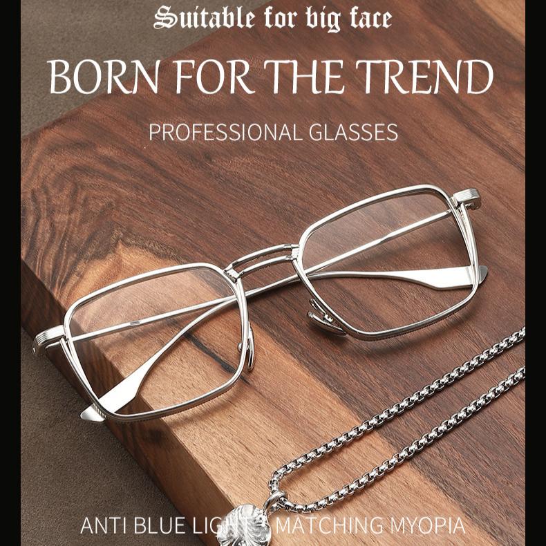 Металлическая оправа Оправа для очков для близорукости Анти-синий Плоское зеркало