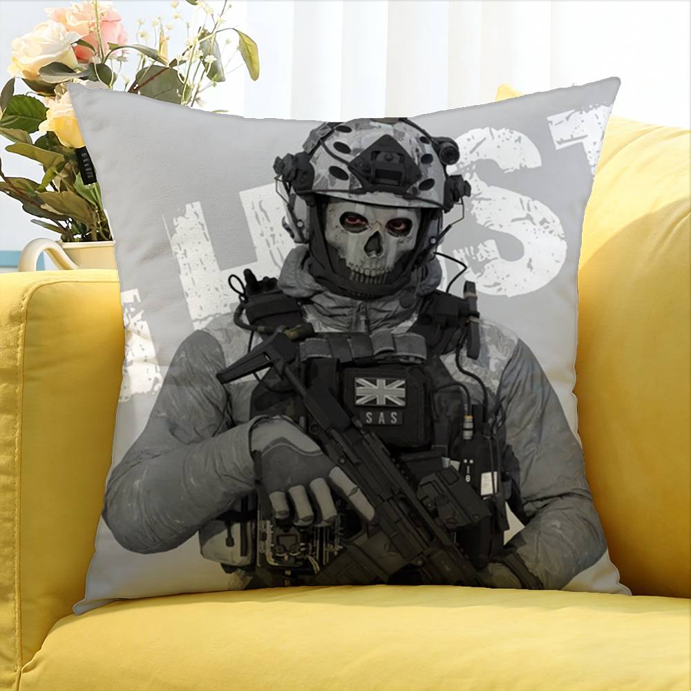 C-Call Of D-Duty Ghost Chibis Various Sizes Square Pillow Case For Car Home Bedchamber Decor