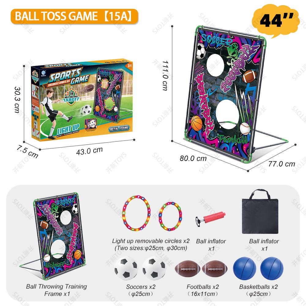 Light Up Football & Rugby Throwing Target with Steel Frame - Kids Outdoor Sensory Training Sports Toy