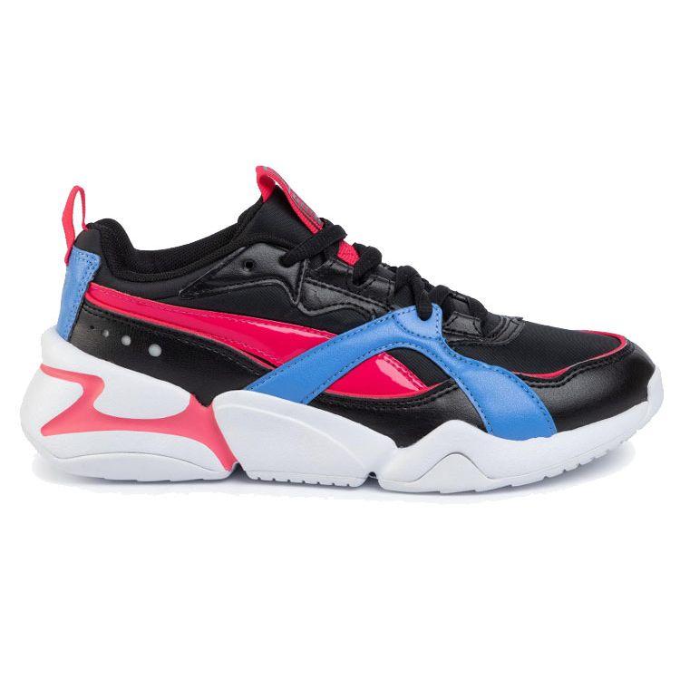 Puma Nova 2 Shift Lace-Up Fabric Non-Slip Wear-Resistant Low-Top Running Shoes Women Sneaker Black Pink Blue 371063-01