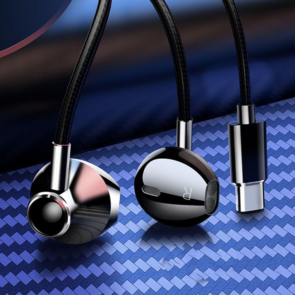 Проводные наушники типа C и 3,5 мм. Наушники-вкладыши с мощными басами. Проводные стереонаушники. Бег.