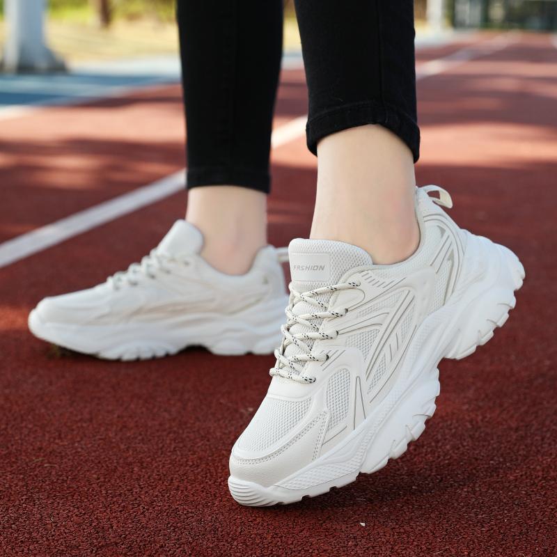 Женская спортивная обувь с толстой подошвой и сеткой, модная и легкая, увеличенного размера, женская обувь, мужские кроссовки