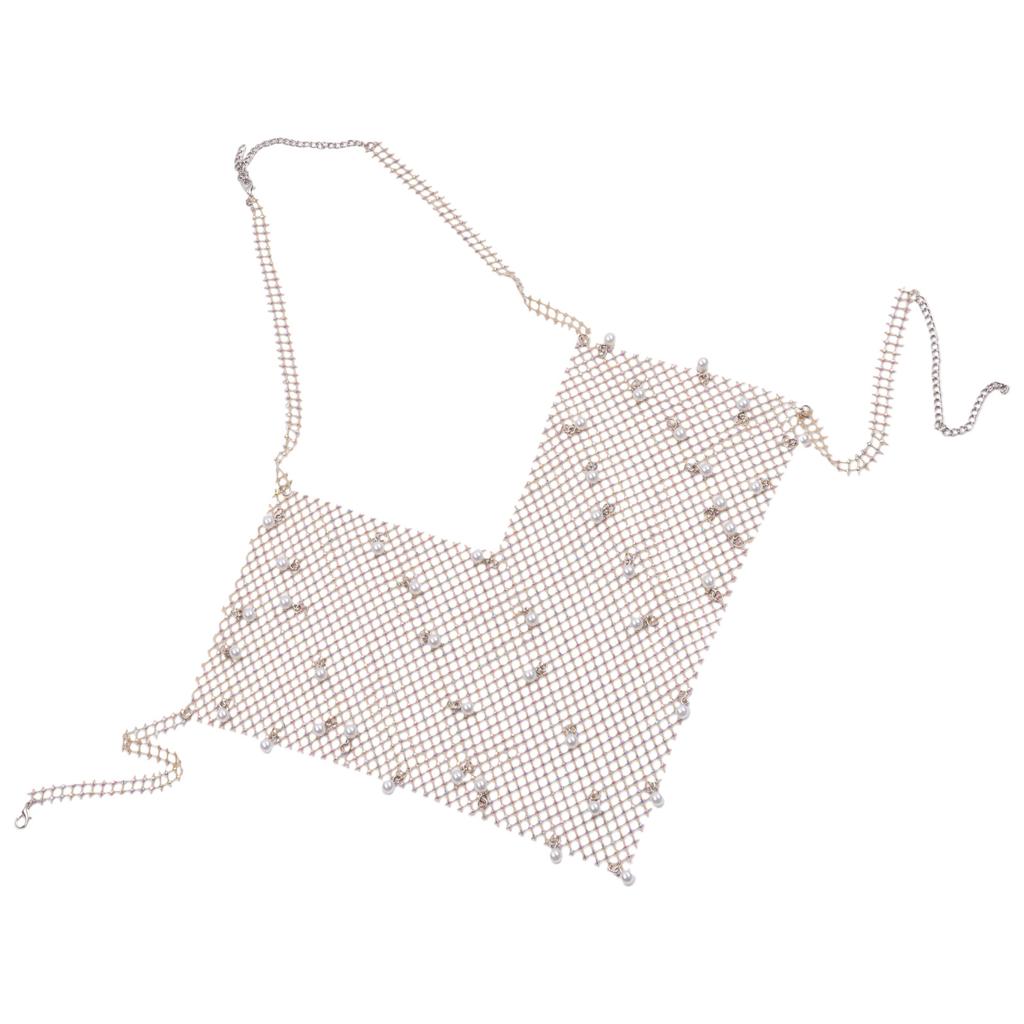 Сексуальная прозрачная цепочка для тела с жемчужной отделкой. Мягкая, приятная к коже цепочка для тела с сексуальным прозрачным видом и жемчужным декором.