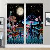 Nature Fantasy Mushroom Dreamy Plant Moon Window Curtains Blinds For Living Room Bedroom Bathroom Kicthen Door Home Decor2Pcs