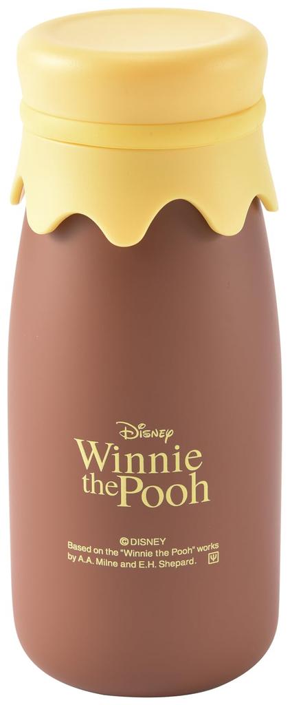 YAXEL Disney Milk Stainless Steel Winnie the Pooh 320ml Bottle-Style Bottle, (Funny Faces), Brown,