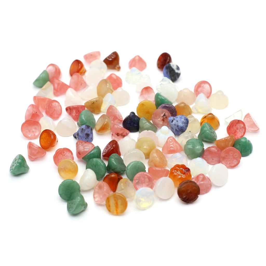 Подвеска-лотус из натурального камня унисекс, садовый стиль, хрустальные драгоценные камни, хрустальные подвески для изготовления ювелирных изделий, подарков на Новый год и Рождество, поделок своими руками