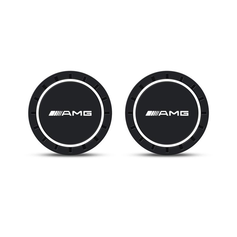 ILY2 2Pcs Silicone Car Water Cup Coaster Pad Anti-slip Cup Mat For Mercedes Benz AMG W203 W205 W206 W211 W212 W220 W201 W210 Sticker