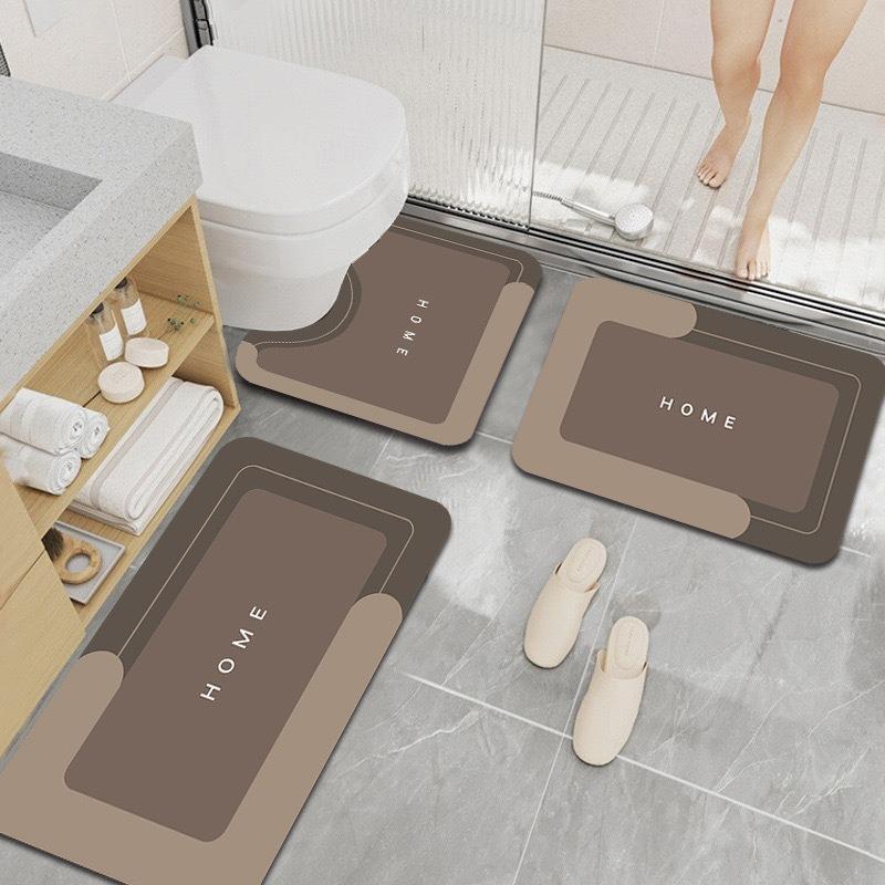 Набор простых ковриков для ванной из 3 предметов, Нескользящий, Прямоугольный коврик для ванной для кухни, прихожей, домашнего декора - Для использования в любое время года
