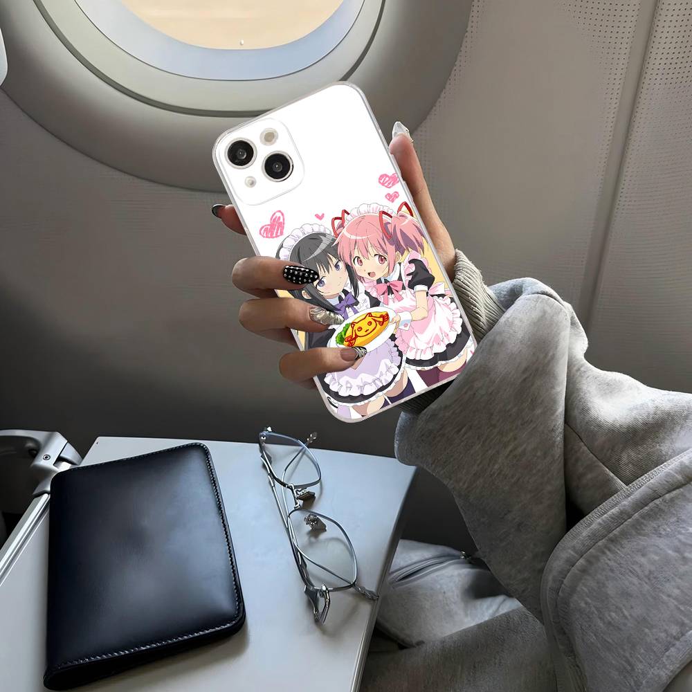 Милый Аниме Puella Magi Madoka Magica Для IPhone 17 16 15 14 13 12 11 Pro Max Plus Mini Чехол Для Прозрачного Чехла