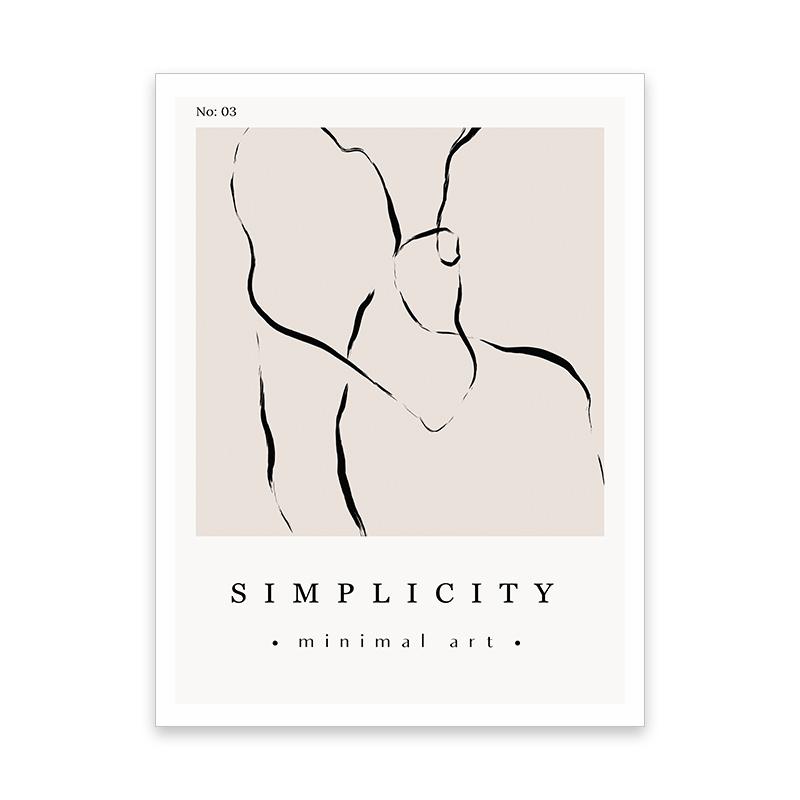 Бохо Абстрактные Линии Ботанические Листья Простота Постеры Холст Живопись Настенное Искусство Принт Картины Гостиная Интерьер Домашний Декор