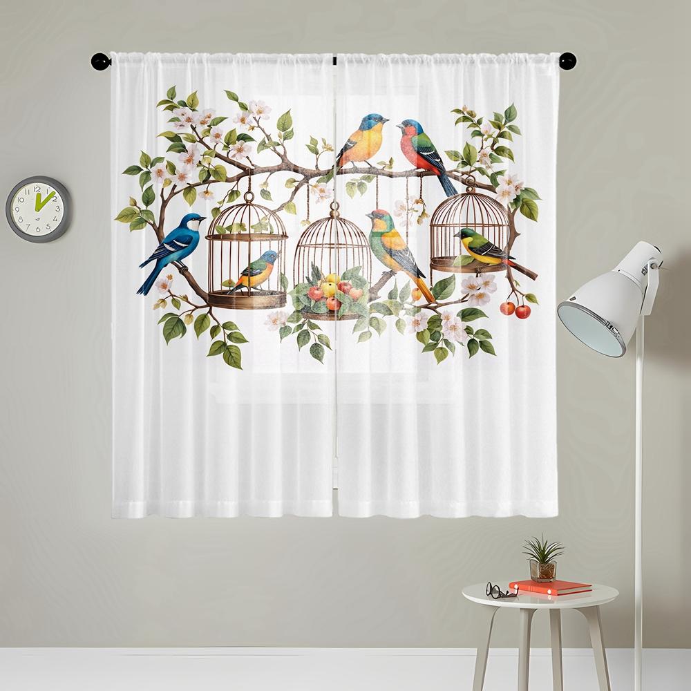 2 шт. HD цифровая семицветная птичка цветок фигурка напечатанная на окне балдахин украшение дома стиль декоративная гостиная спальня R