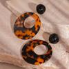 Винтажные круглые серьги из смолы с вырезами и леопардовым принтом - Высококлассная европейская и американская мода для женщин