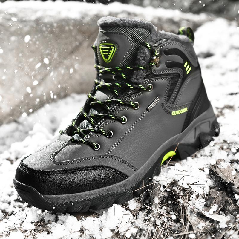 39-47 Мужская бархатная уличная обувь с высоким берцем, обувь для скалолазания большого размера, теплые походные ботинки для волос