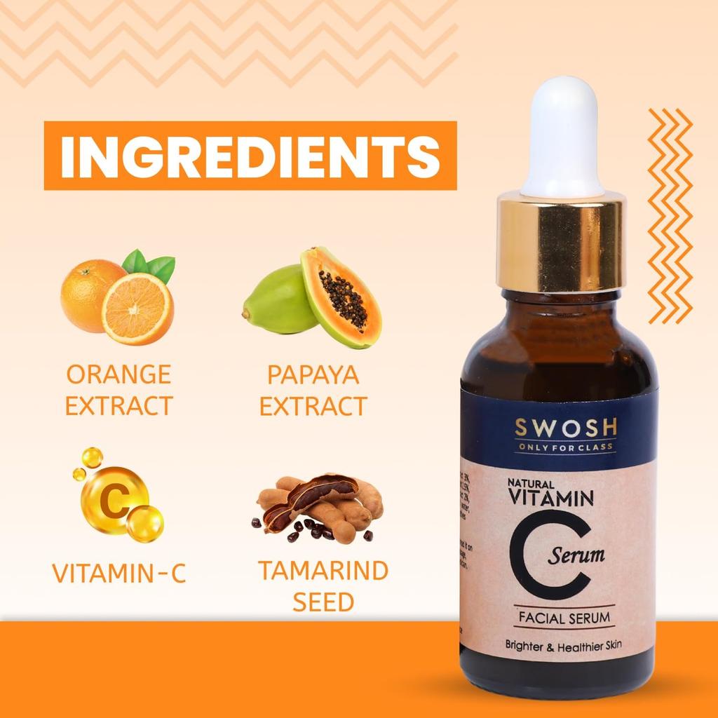 Сыворотка для лица с Витамином С (30 мл), Vitamin C Serum For Face,  Swosh