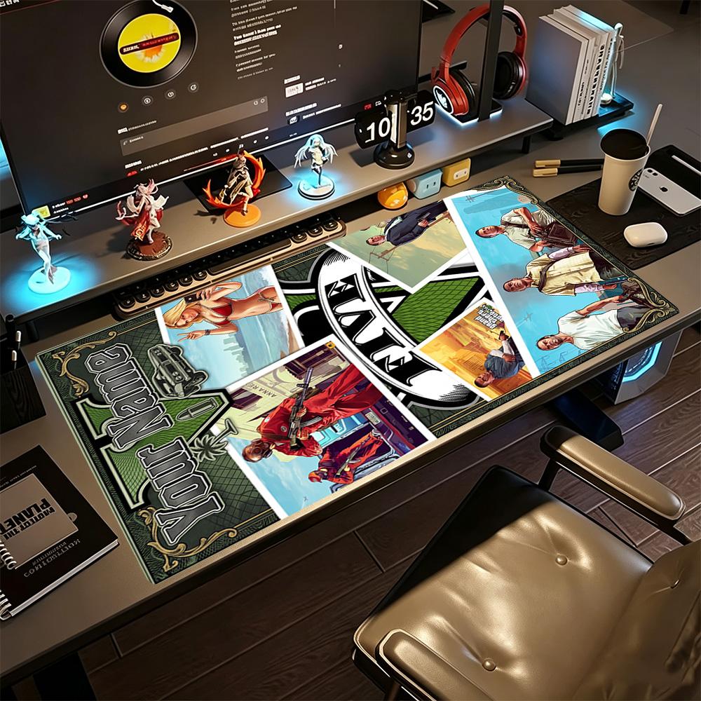 Gta Customize Your Name Mouse Pad Desk Mat HD Print Desk Pad Non-Slip Rubber Bottom Perfect for Office Desktop Supplies School Home