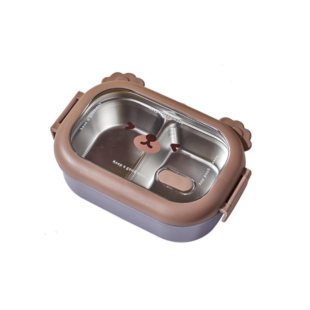 Microwaveable Insulated Lunch Box Little Bear 2 Compartment Lunch Box  Canteen