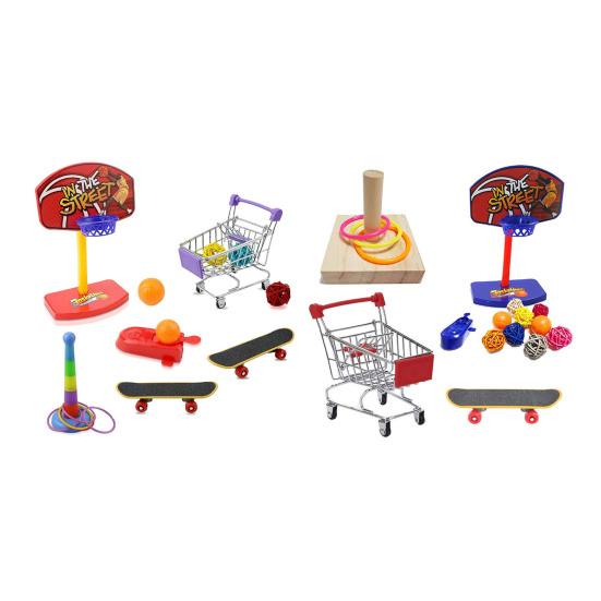 Parrot Stacking Toys Set Eco-friendly No Odor Colorful Basketball Toy Mini Shopping