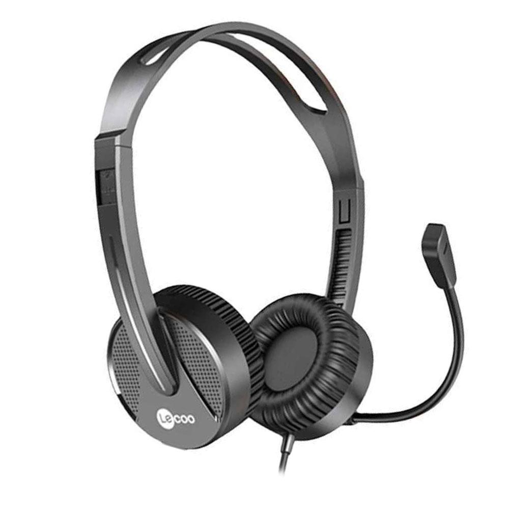 Lenovo Lecoo HT106 3,5 мм проводная игровая гарнитура с микрофоном и шумоподавлением, стереонакладные наушники для онлайн-классов