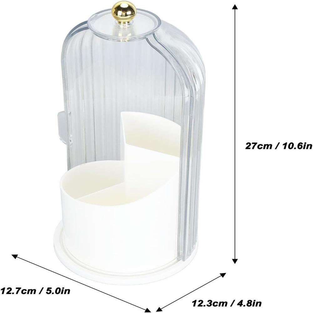 360 Degree Rotatable Makeup Brush Organizer Transparent Cosmetic Storage Box For Bedroom
