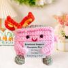 Crocheted Dumpster Plush Doll Emotional Support Gift Handmade Crochet Trash Can Flaming