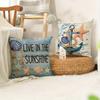 Nautical Elements Pattern Home Decor Pillow Cover Living Room Sofa Polyester Cushion Cover With Zipper