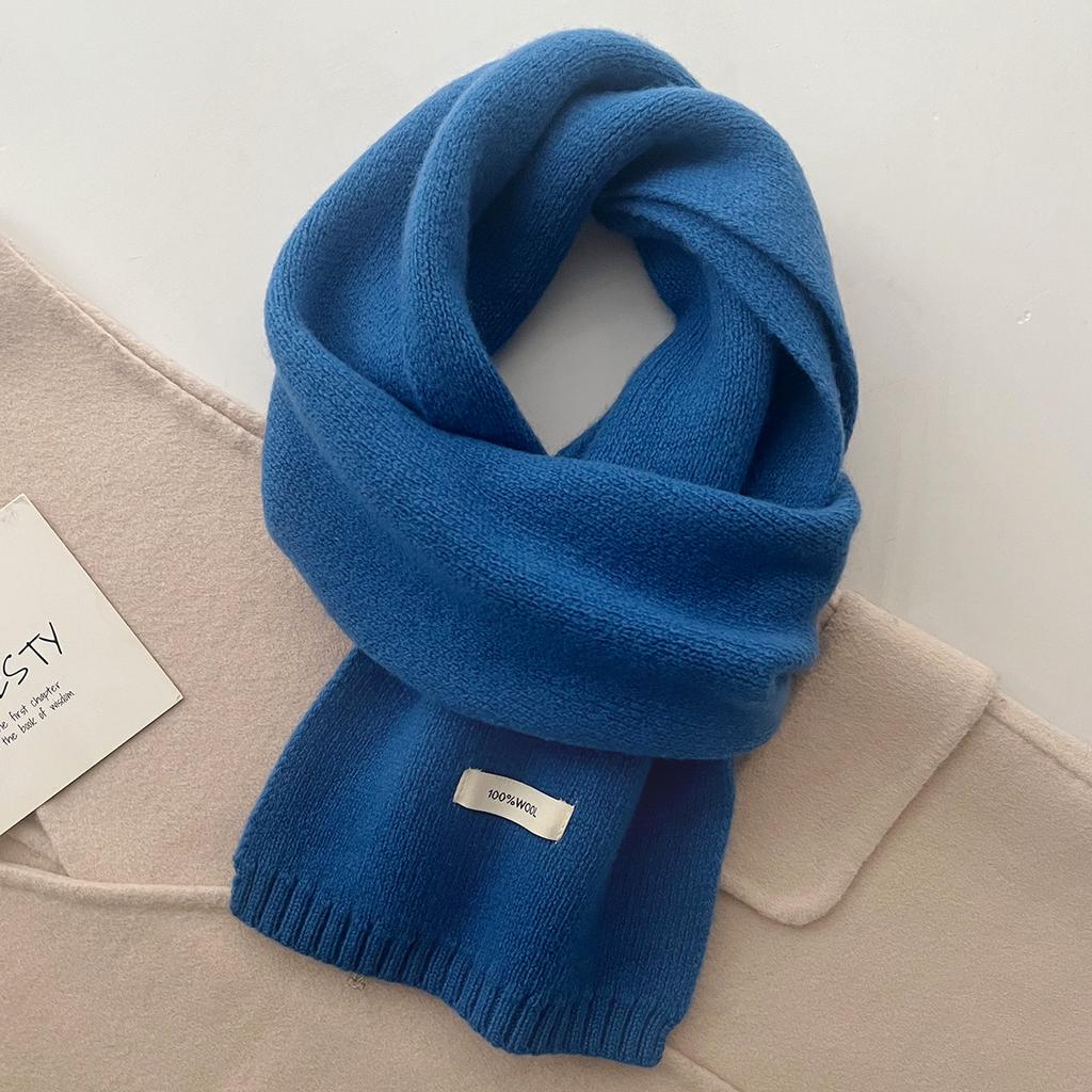 Selected Australian Pure Wool 100% Wool Scarf Solid Color Versatile Women'S New Winter Warm Knitted Scarf