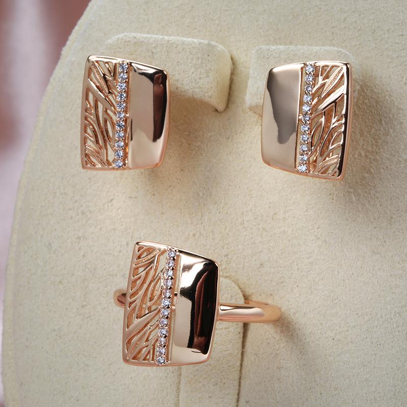 Роскошное глянцевое кольцо с полым цветком для женщин, цвет розового золота, натуральный циркон, свадебное обручальное кольцо, модные изысканные повседневные украшения