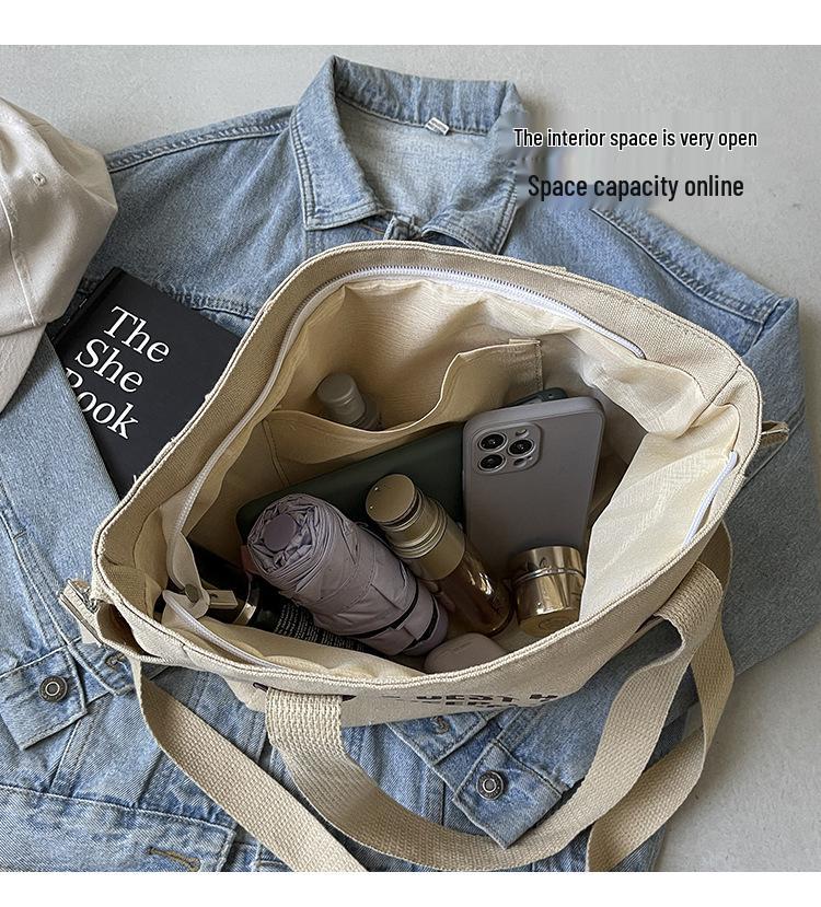 Винтажная большая холщовая сумка-тоут 2024 - Унисекс, Европейский/Американский стиль, Идеально подходит для студентов колледжа