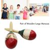 Pair of Wooden Large Maracas Rumba Shakers Rattles Sand Hammer Toy for Kid