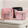 Стильная легкая сетчатая косметичка, женская квадратная косметичка с застежкой-молнией, многоцелевая сумка для хранения всякой всячины
