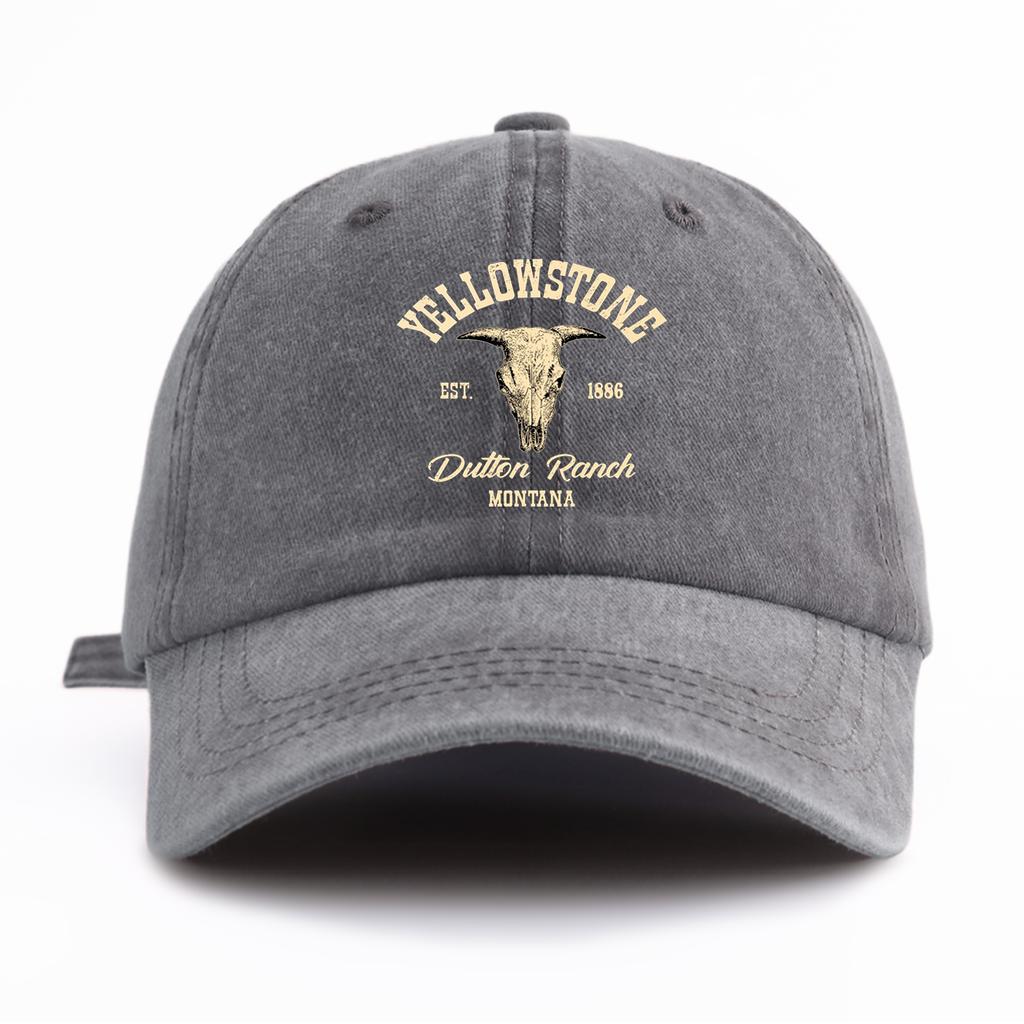 pc Yellowstone Print Washed Baseball Cap for Adults Minimalist Retro Style Casual Soft Adjustable Dad Hat Perfect As Gift