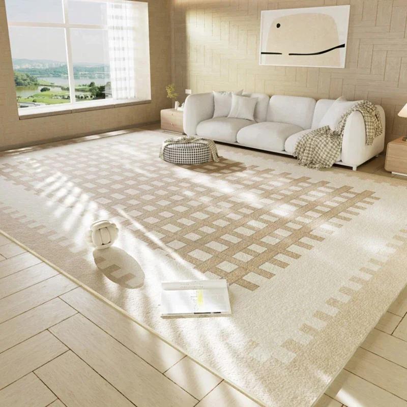 Japanese Simple Carpets for Living Room Home Washable non-slip Mat Cream Style Bedroom Decor Luxury Rug Fluffy Soft Plush Carpet