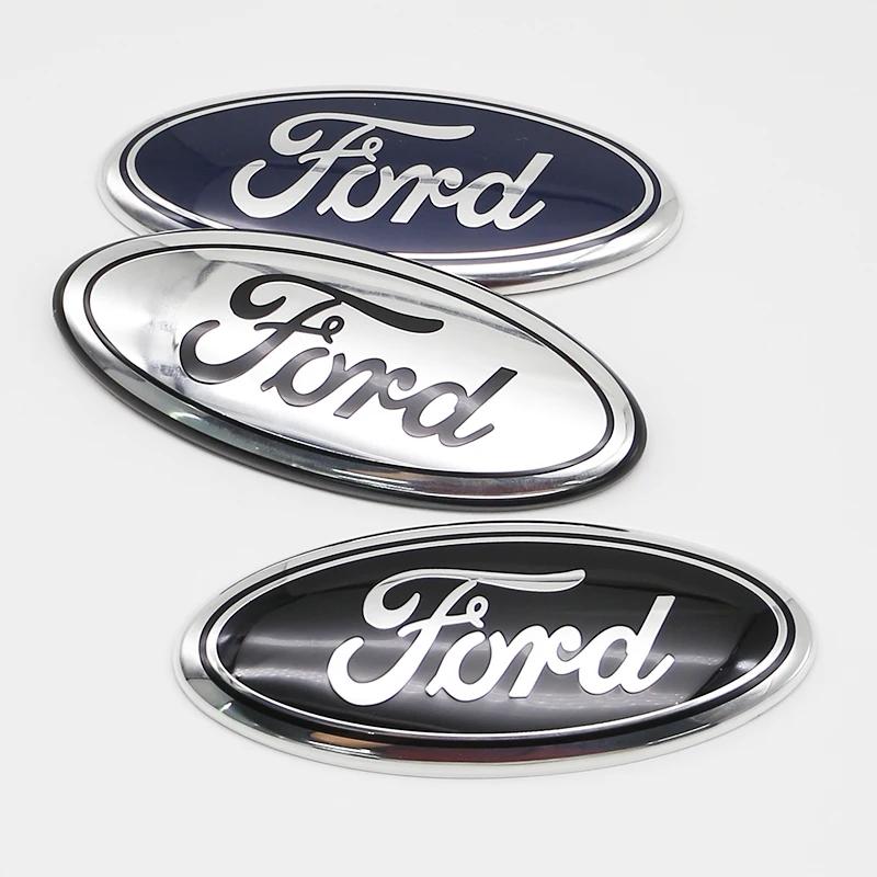 New 2026 Car Sticker 1Pc 17.5cm Car Front Rear Emblem Badge Trunk Hood Decal Sticker For Ford Edge Escape Fiesta Transit Ranger