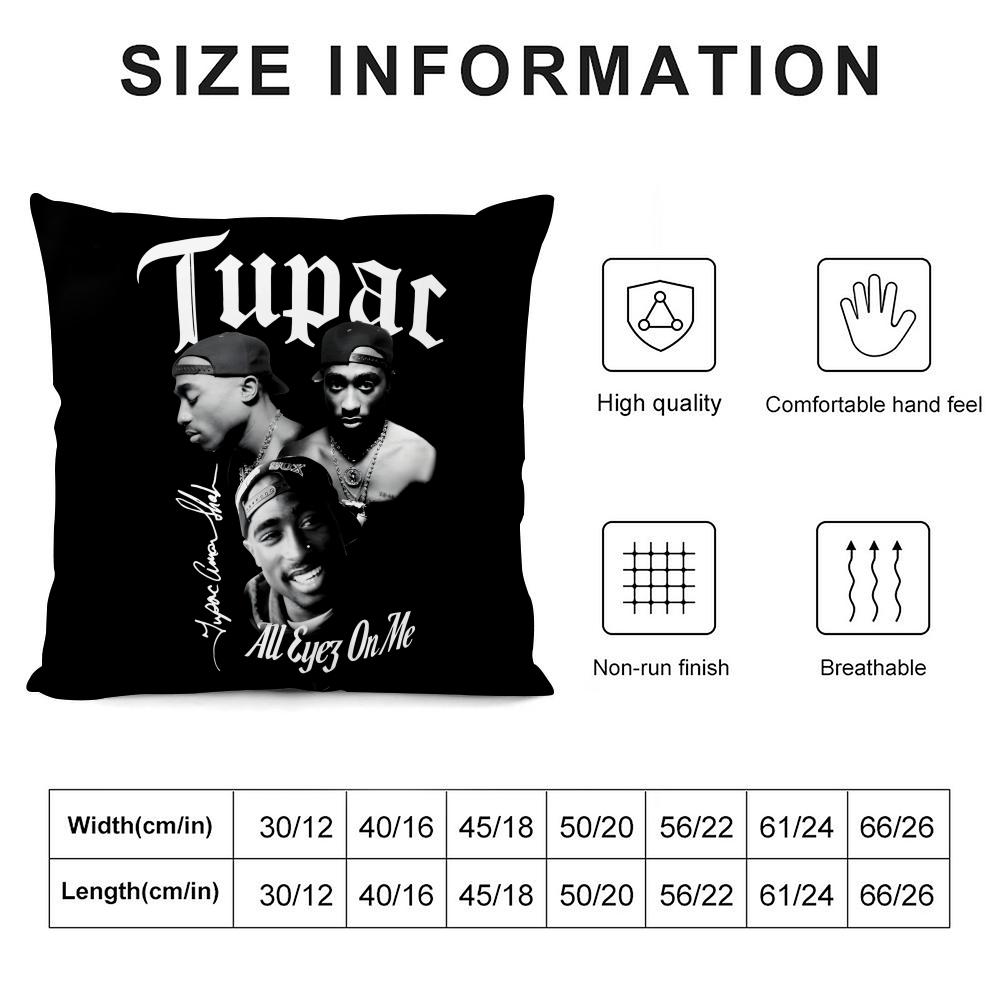 T-Tupac Shakurr Рэпер Наволочка Подушка Ультра Мягкая Кожевенная Ткань Облако Подобный Комфорт и Скрытая Молния