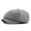 Осенне-зимняя кепка-берет из хлопка и шерсти для среднего возраста, восьмиугольная кепка