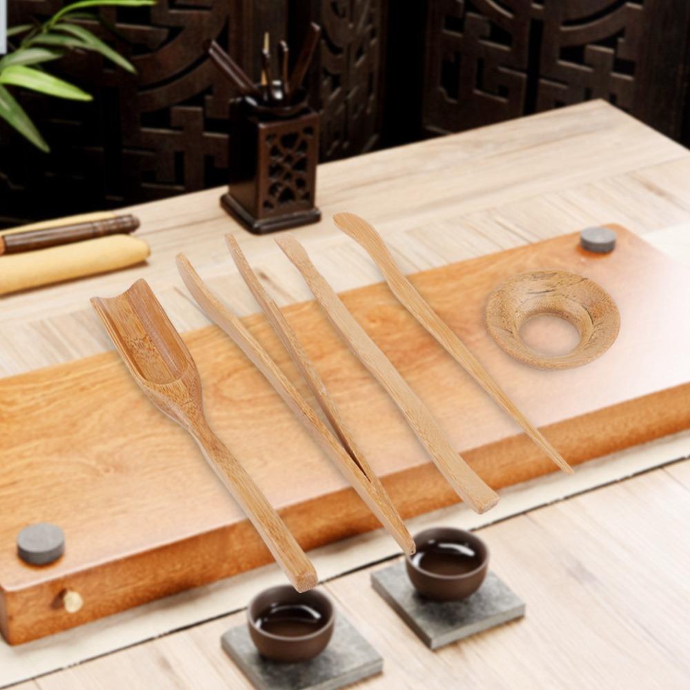 5 pcs set Portable Tools Tea Accessories Bamboo Material Tea Shovel Tea Leaks Chinese Gongfu Tea