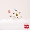 S925 Sterling Silver Cartoon Animal Ear Bone Stud Oil Drop Flat Head Threaded Piercing New Small Cute Fun Trendy Ear Jewelry