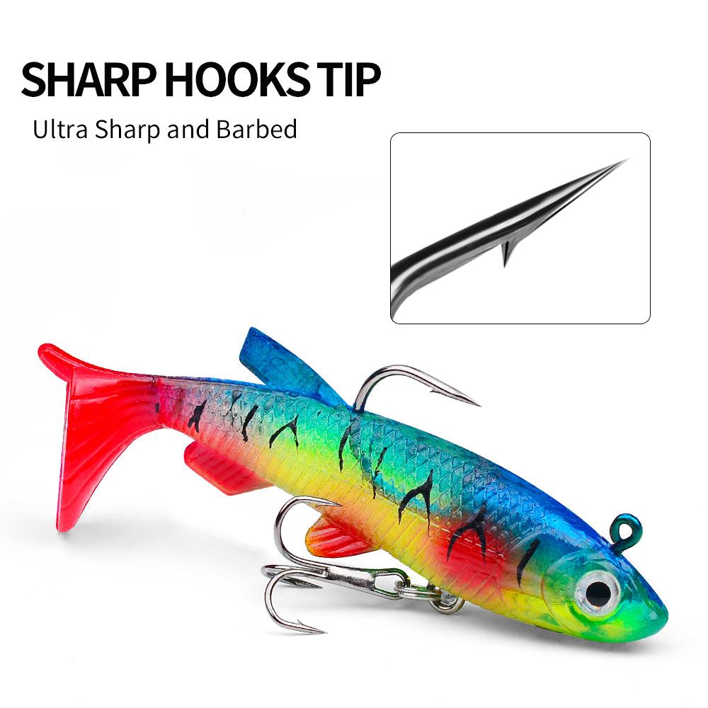 Упаковка приманки Lead Fish 7.5cm 13.5g Lead Head Soft Bait Sea Bass Boat Fishing Biomimetic False Bait T-tail Soft Bait