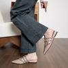 Weiwei Girl 875-3 Pointed Toe Rivet Thick Sole Mules - Women's Elegant Summer Closed Toe Sandals