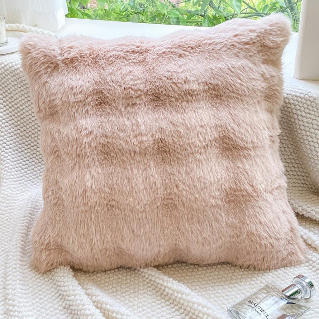 Thick Plush Fleece Throw Pillow Cover 18 Inch Soft Decorative Cushion Cover For Sofa Bedroom Pillow Cover
