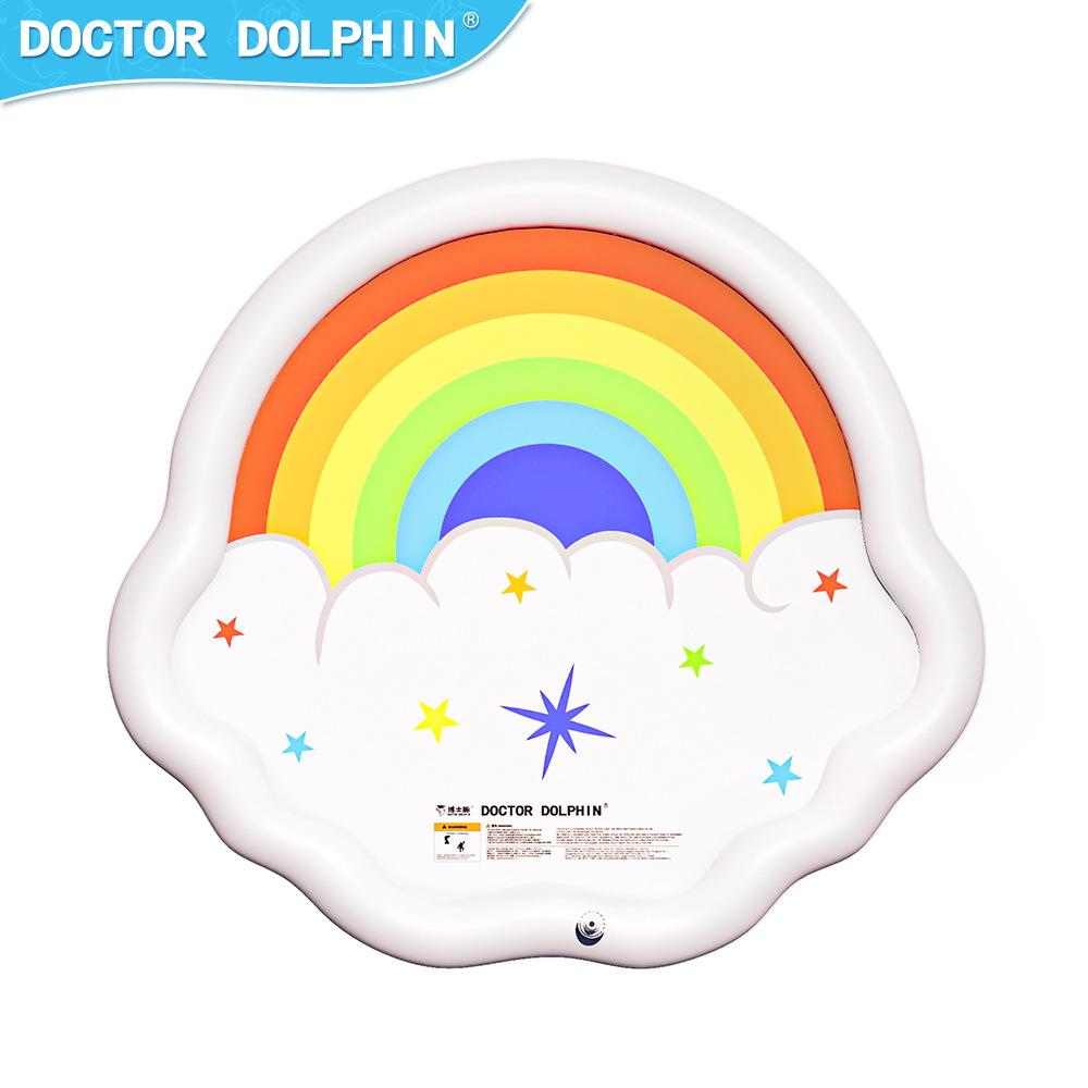 Kids Outdoor Splash Pad PVC Water Play Mat Home Entertainment Summer Slip-Resistant Sprinkler Mat Multicolor