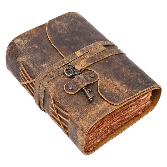 Genuine Leather Diary Handmade Leather Journal Premium Antique Key Closure 200 Handmade Deckle Edge Antique Pages